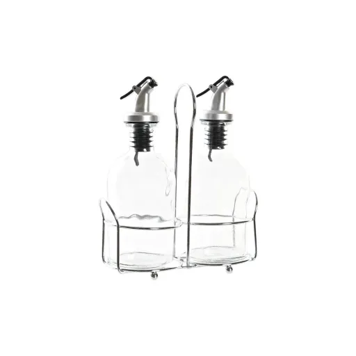 Galheteiro DKD Home Decor Galheteiro Transparente Metal Cristal (2 Unidades) (2 pcs)