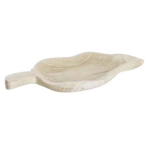 Bandeja de Aperitivos DKD Home Decor Marrom Claro Natural Tropical Folha de Planta 56 x 28 x 5 cm