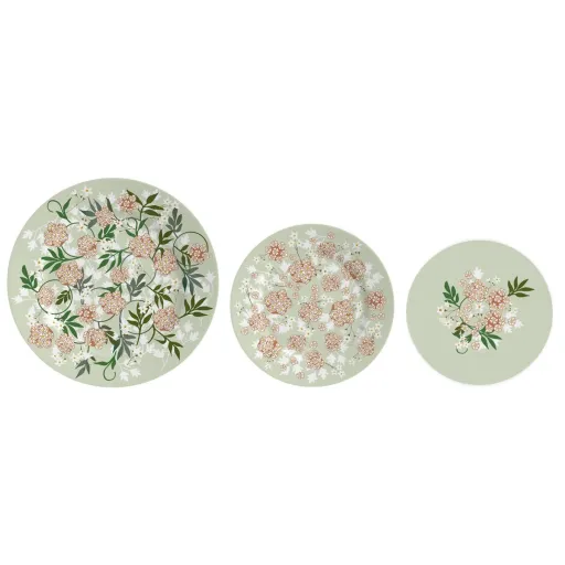 Prato de Jantar DKD Home Decor Porcelana Tradicional 27 x 27 x 3 cm 18 Peças