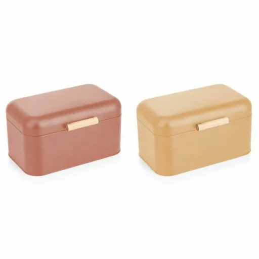 Cesta do Pão DKD Home Decor 30,50 x 20,7 x 15 cm Metal Terracota Amarelo Vintage (2 Unidades)