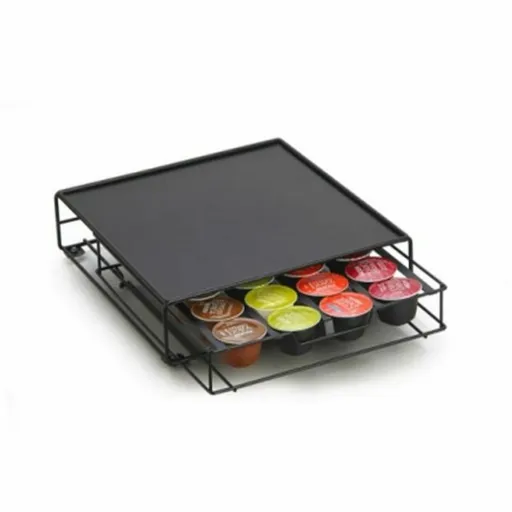 Organizador de Cápsulas de Café DKD Home Decor 28,7 x 32 x 7 cm Preto Metal