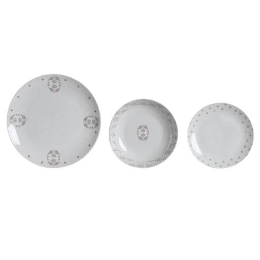 Conjunto de Louça DKD Home Decor Branco Cor de Rosa Porcelana Scandi 18 Peças 27 x 27 x 3 cm