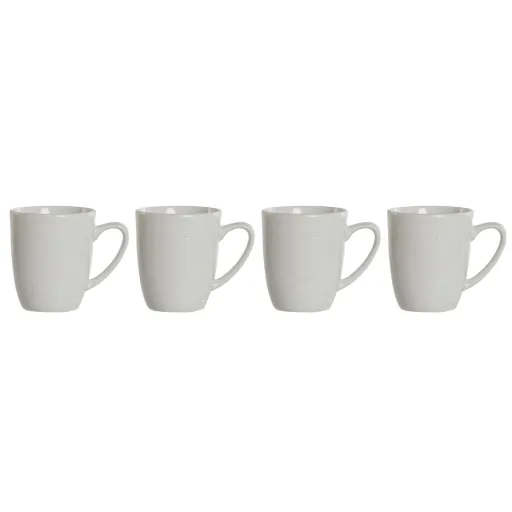 Conjunto de 4 Canecas DKD Home Decor Branco Porcelana 330 ml 12 x 10 x 9 cm