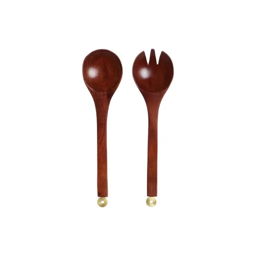 Utensílios de Cozinha Home ESPRIT Alumínio Acácia 32 x 8 x 2 cm