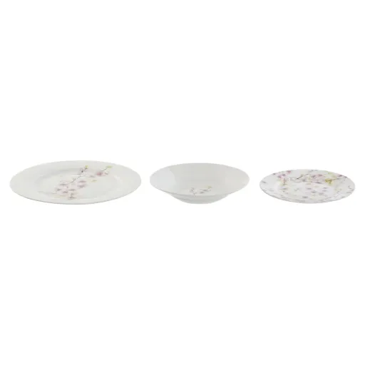 Conjunto de Louça Home ESPRIT Branco Verde Cor de Rosa Porcelana 18 Peças 27 x 27 x 2 cm