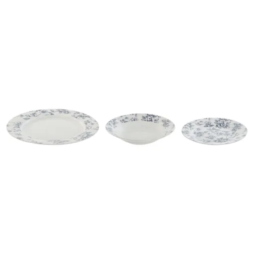 Conjunto de Louça Home ESPRIT Azul Porcelana Floral 18 Peças 27 x 27 x 2 cm