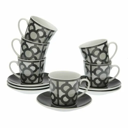 Conjunto de Chávenas com Pires Versa Urbana Porcelana 9 x 14 x 14 cm 10,5 x 8 x 6 cm 14 x 14 x 2 cm