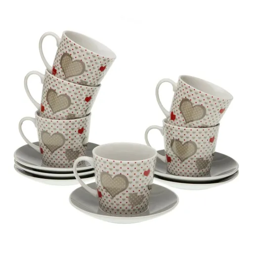 Conjunto de Chávenas com Pratos Versa Sweet Porcelana 9 x 14 x 14 cm 10,5 x 8 x 6 cm 14 x 14 x 2 cm