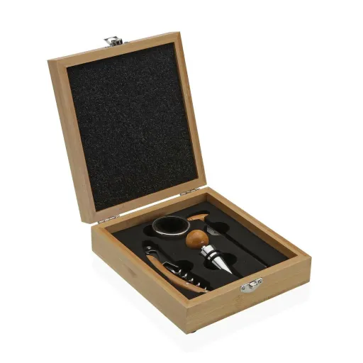 Conjunto de Acessórios para Vinho Versa Bambu Aço