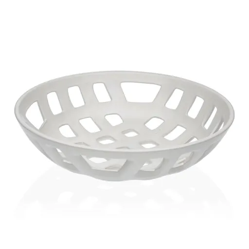 Fruteira Versa Branco Cerâmica Porcelana 28 x 7 x 28 cm