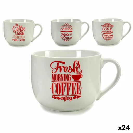 Kop Coffee Porcelana Vermelho Branco 500 ml 24 Unidades