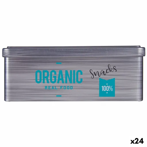 Bote Organic Snacks Cinzento Folha de Flandres (11 x 7,1 x 18 cm) (24 Unidades)