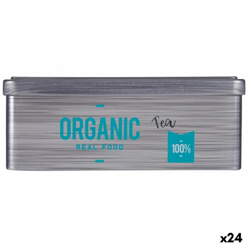 Caixa para Infusões Organic Tea Cinzento Folha de Flandres (11 x 7,1 x 18 cm) (24 Unidades)