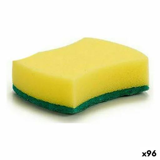 Esfregão Amarelo Verde Fibra Sintética 10 x 3 x 7,5 cm (96 Unidades)