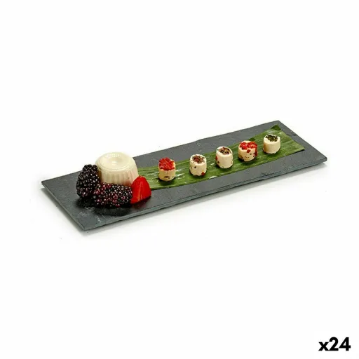 Bandeja de Aperitivos Preto Ardósia 30,3 x 0,5 x 10 cm (24 Unidades)