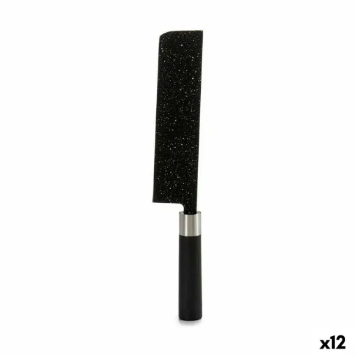 Cutelo de Cozinha Mármore Preto Aço Inoxidável Plástico 5,3 x 33 x 2,3 cm (12 Unidades)