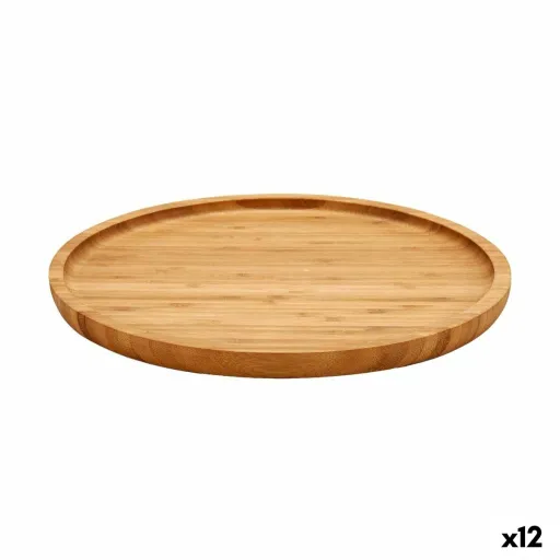 Bandeja de Aperitivos Castanho Bambu 24,7 x 1,5 x 24,7 cm (12 Unidades)