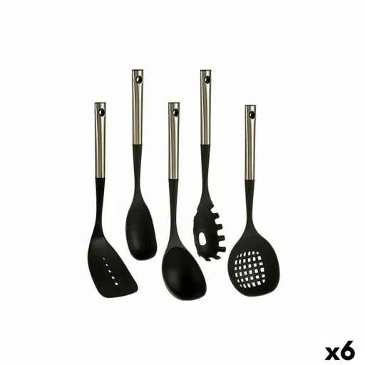 Conjunto de Utensílios de Cozinha Preto Plástico 8,5 x 35 x 20,5 cm (6 Unidades)