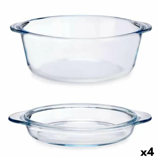 Caçarola com Tampa Transparente Vidro de Borosilicato 2,1 L (4 Unidades)