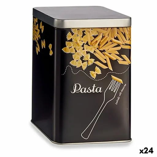 Bote Pasta Preto Metal 1 L (24 Unidades)