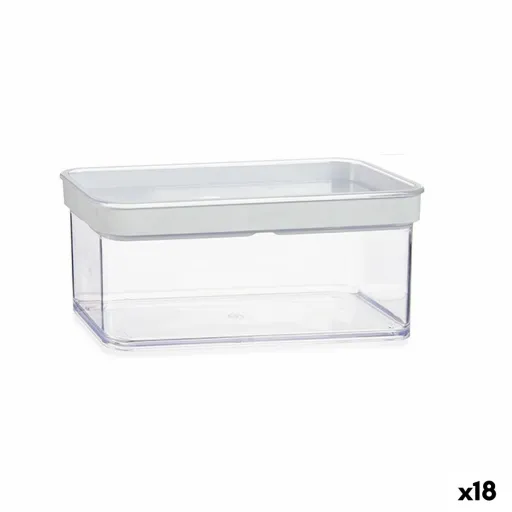 Frasco Transparente Silicone Poliestireno ABS 1,1 L 10,5 x 9 x 21 cm (18 Unidades)