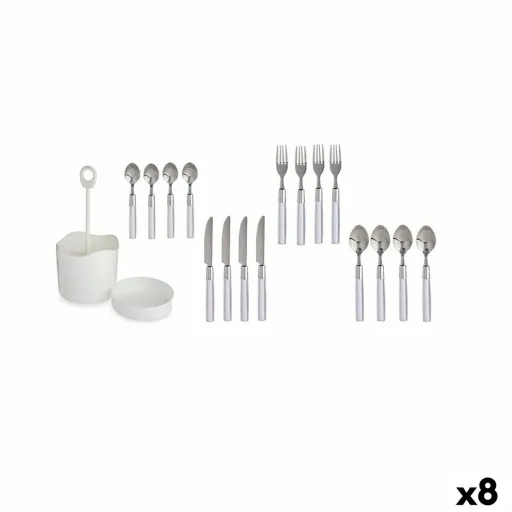 Conjunto de Talheres Branco Aço Inoxidável (8 Unidades)