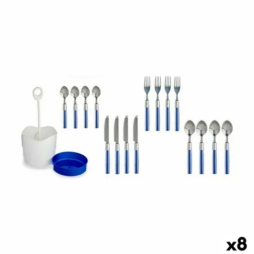 Conjunto de Talheres Azul Aço Inoxidável (8 Unidades)