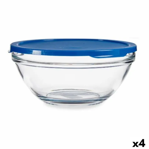 Lancheira Redonda com Tampa Chefs Azul 2,5 L 23,7 x 10,1 x 23,7 cm (4 Unidades)