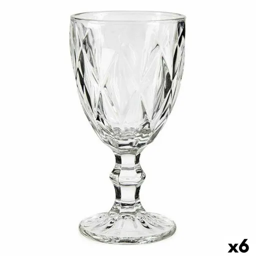 Copo para Vinho Diamante Transparente Vidro 330 ml (6 Unidades)