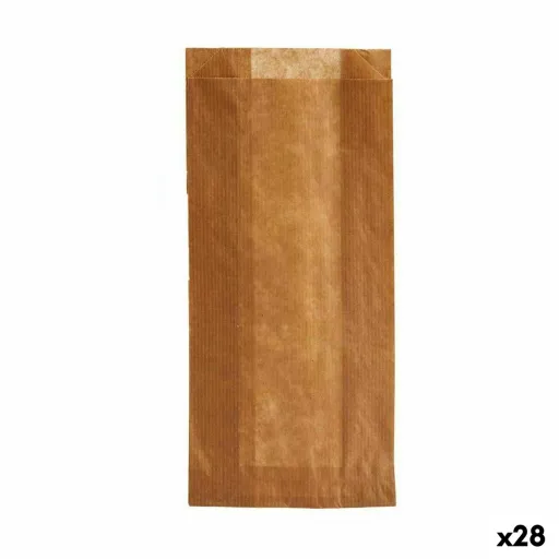 Conjunto de Sacos Reutilizáveis para Alimentos Compostável 10 x 34 cm Castanho Cellulose (28 Unidades)