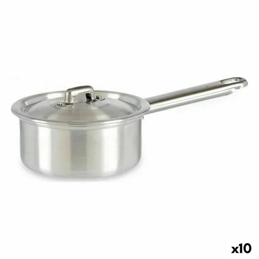 Tacho com Tampa Ø 12 cm Prateado Alumínio 600 ml (10 Unidades)