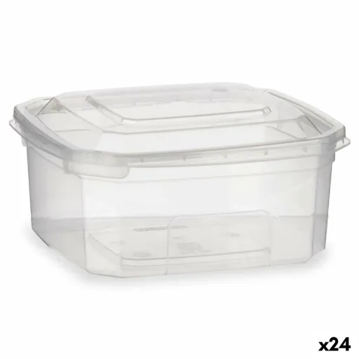 Lancheira Retangular com Tampa Transparente Polipropileno 500 ml 12,3 x 6 x 13 cm (24 Unidades)