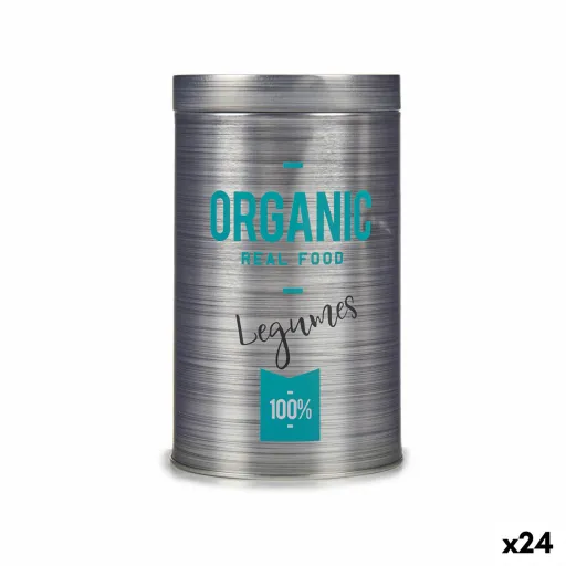 Bote Organic Legumes Cinzento Folha de Flandres 10,4 x 18,2 x 10,4 cm (24 Unidades)