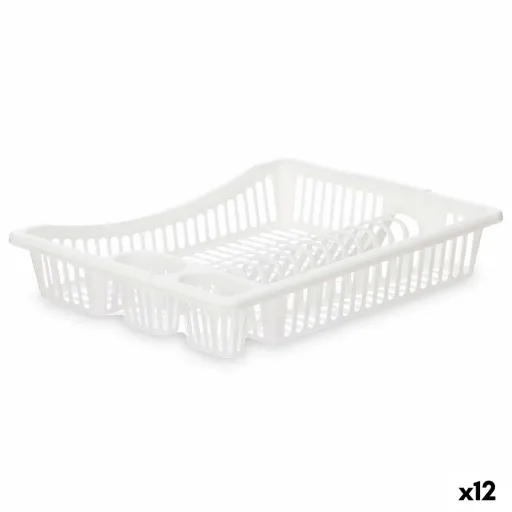 Escorredor de Louça Branco Plástico 45,5 x 8 x 36,5 cm (12 Unidades)