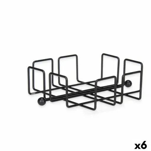 Porta-Guardanapos Preto Metal 19,3 x 6,5 x 19,3 cm (6 Unidades)