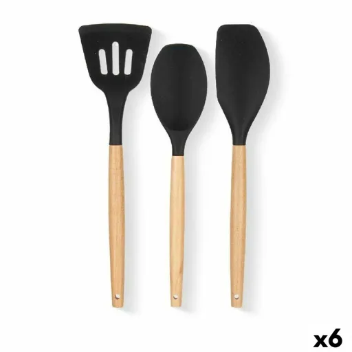 Conjunto de Utensílios para Cozinha Madeira Silicone (6 Unidades)