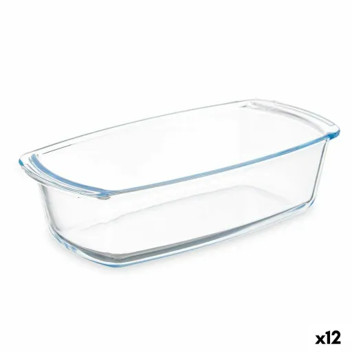 Recipiente de Cozinha Com Pegas Transparente Vidro de Borosilicato 1,6 L 27 x 7,2 x 14 cm (12 Unidades)