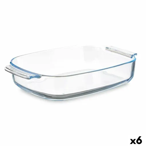 Recipiente de Cozinha Com Pegas Transparente Vidro de Borosilicato 3,8 L 38 x 6,5 x 25,4 cm (6 Unidades)