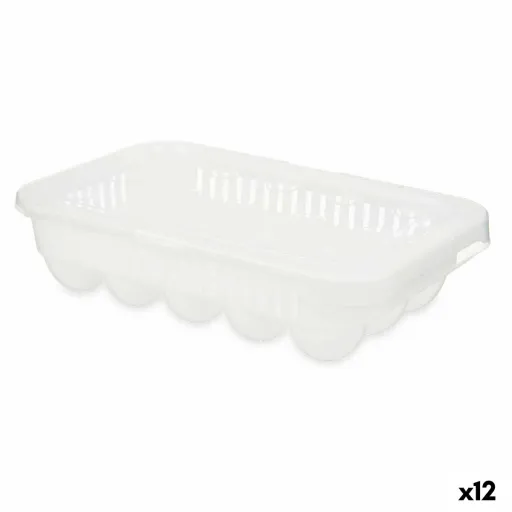 Copo para Ovos Branco Transparente Plástico 17,5 x 7 x 28,5 cm (12 Unidades)