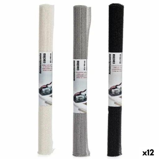 Tapete Antiderrapante Branco Preto Cinzento Borracha 45 x 0,1 x 100 cm (12 Unidades)