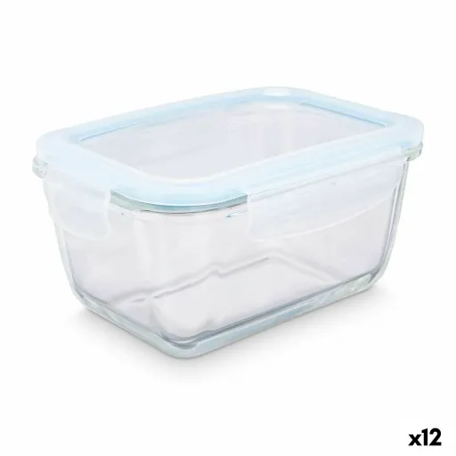 Lancheira Transparente Silicone Vidro de Borosilicato 950 ml 18 x 8,8 x 13,5 cm (12 Unidades)