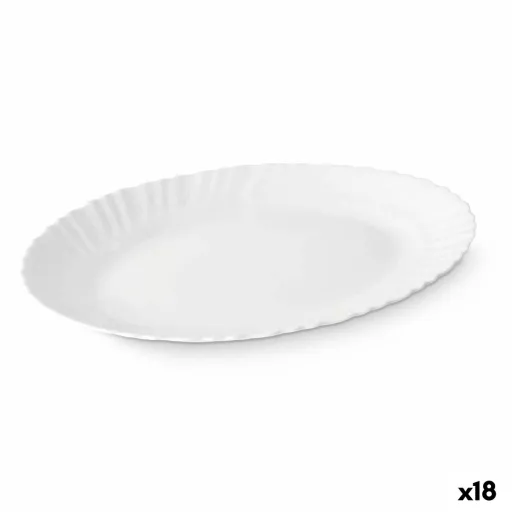 Recipiente de Cozinha Branco Vidro 34 x 2,5 x 25 cm (18 Unidades)