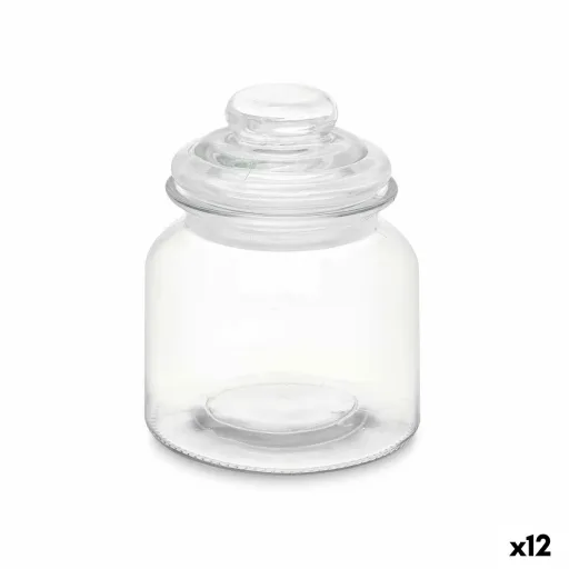 Frasco Transparente Vidro 600 ml (12 Unidades) Com Tampa