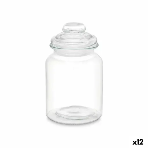 Frasco Transparente Vidro 900 ml (12 Unidades) Com Tampa