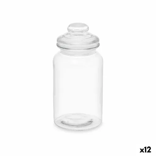 Frasco Transparente Vidro 1,2 L (12 Unidades) Com Tampa