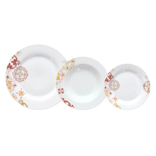 Louça Castanho-Avermelhado Mostarda Porcelana 1 cm 37 x 23 x 30 cm 18 Peças