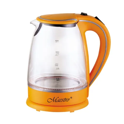 Chaleira Feel Maestro MR-064 Laranja Transparente Vidro 2000 W 1,7 L