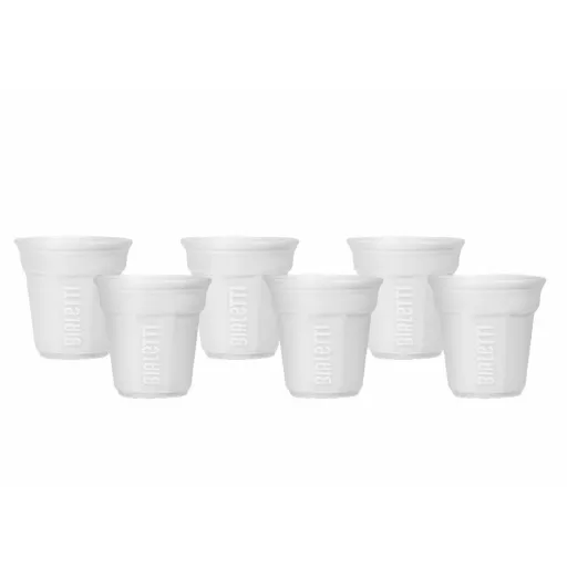 Conjunto de Copos Bialetti Espresso Branco Porcelana 60 ml (6 Unidades)