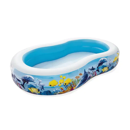 Bestway Piscina Insuflável 2 Câmaras Fundo do Mar 262x157x46 cm +3 Anos Jardim 54118