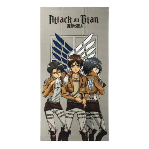 Toalha de Praia Attack on Titan Multicolor 100 % Poliéster 70 x 140 cm